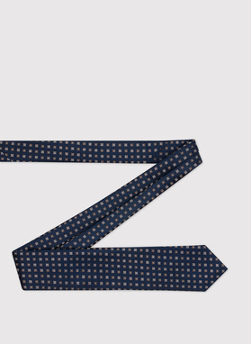 Granatowy krawat męski w drobny wzór