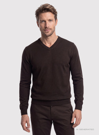 Brązowy sweter v-neck