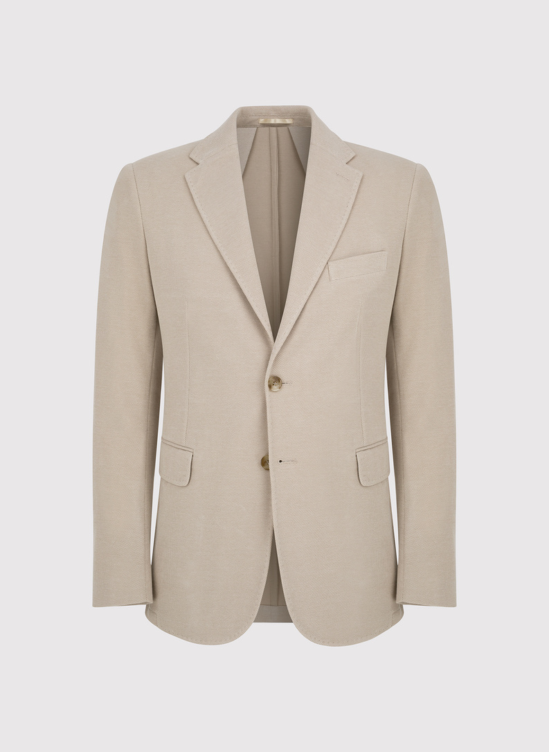 Beżowa marynarka z dzianiny