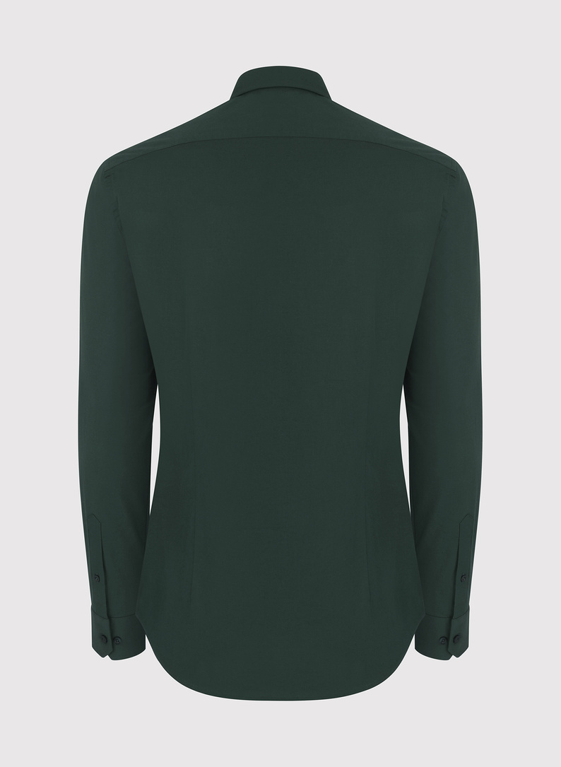 Ciemnozielona gładka koszula męska 