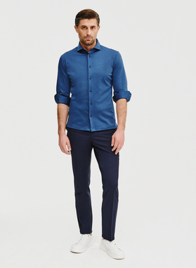 Bawełniana koszula męska w kolorze granatowym