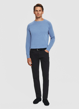 Niebieski sweter męski o-neck