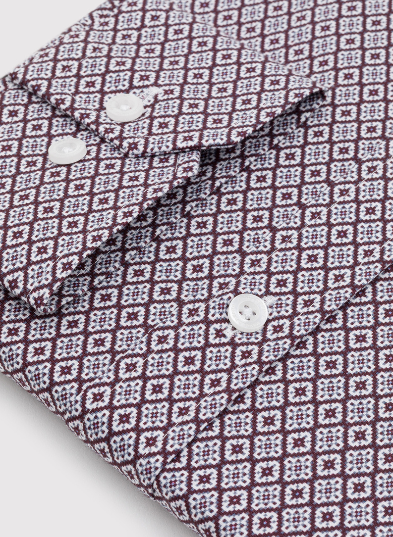 Brązowa wzorzysta koszula męska 