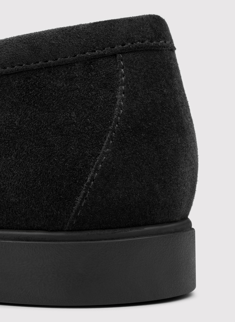 Czarne zamszowe mokasyny męskie