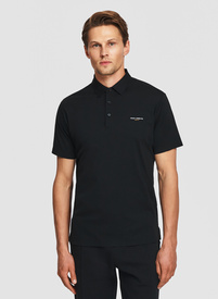 Czarny t-shirt polo