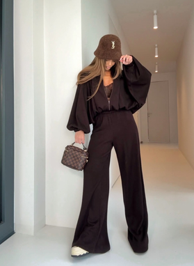 Komplet bluza i spodnie POOL COZY czekolada