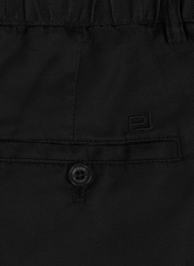 Czarne bermudy męskie z lnu