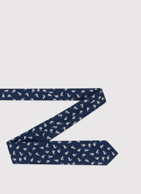 Granatowy krawat męski w króliki