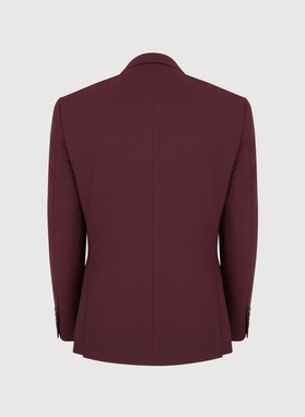 Dwuczęściowy gładki garnitur męski w kolorze burgundowym
