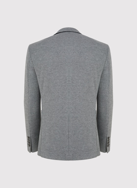 Szara marynarka w pepitkę z dzianiny