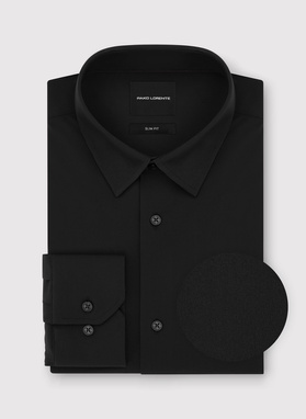 Czarna dzianinowa koszula męska