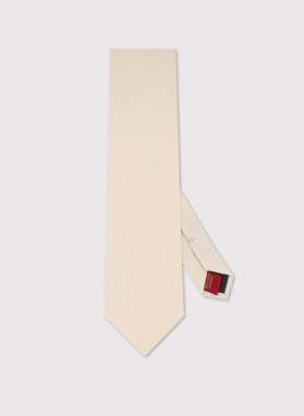 Jedwabny beżowy krawat