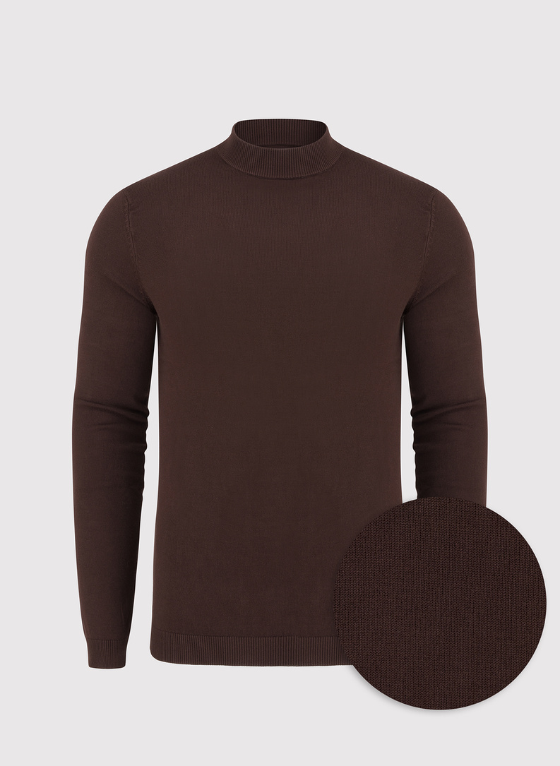 Brązowy gładki półgolf męski