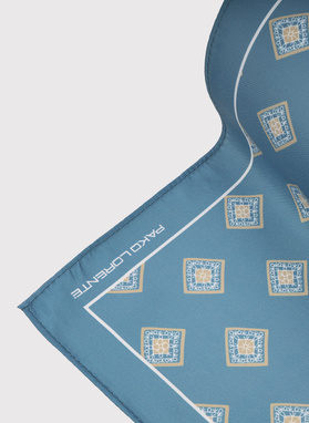 Niebieska poszetka męska w romby