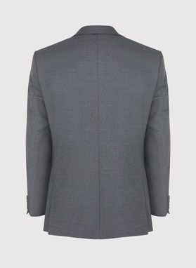 Gładki szary garnitur z wełny