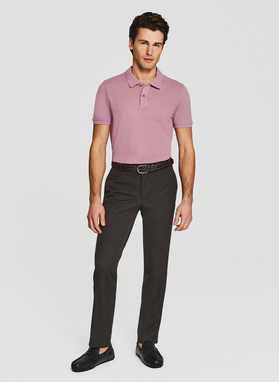 Różowe męskie polo z bawełny