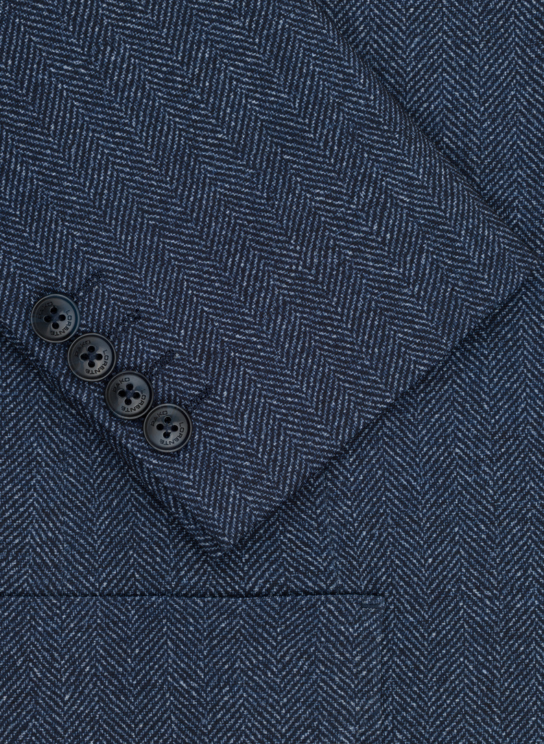 Granatowa marynarka w jodełkę