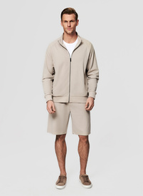 Beżowy dres męski z szortami