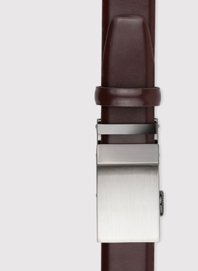 Brązowy pasek męski z automatyczną klamrą