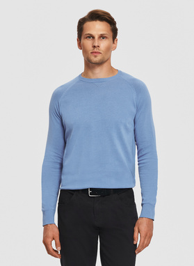 Niebieski sweter męski o-neck