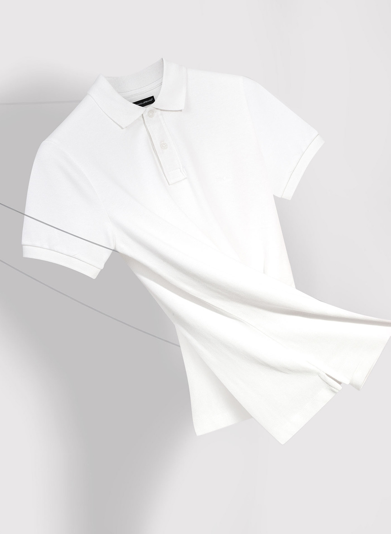 Gładki T-shirt polo w kolorze białym