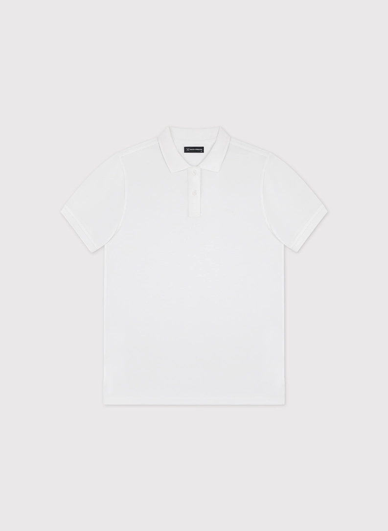 Biały gładki t-shirt polo