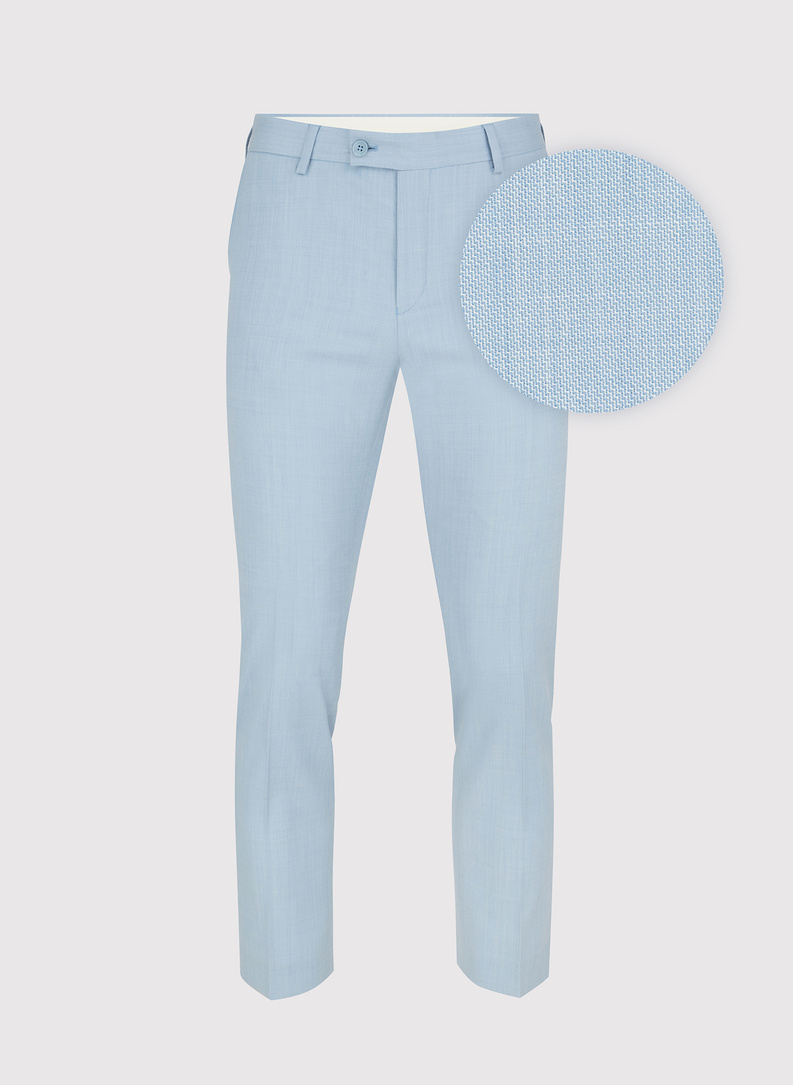 Gładkie błękitne spodnie garniturowe