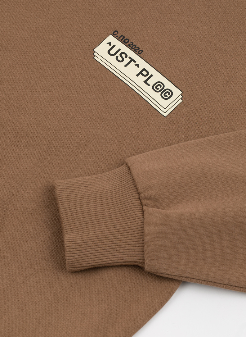 Bluza z kapturem beżowa C21WF-2K-006-E