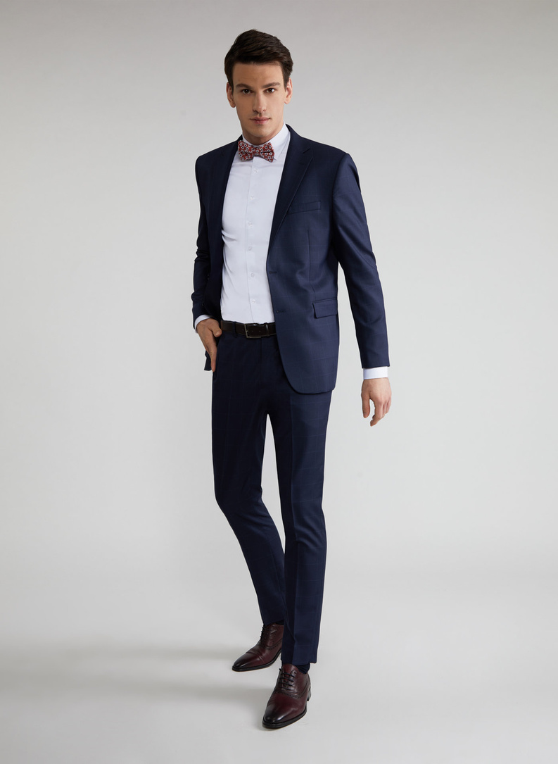 Granatowa marynarka garniturowa P22SF-3G-015-G-S