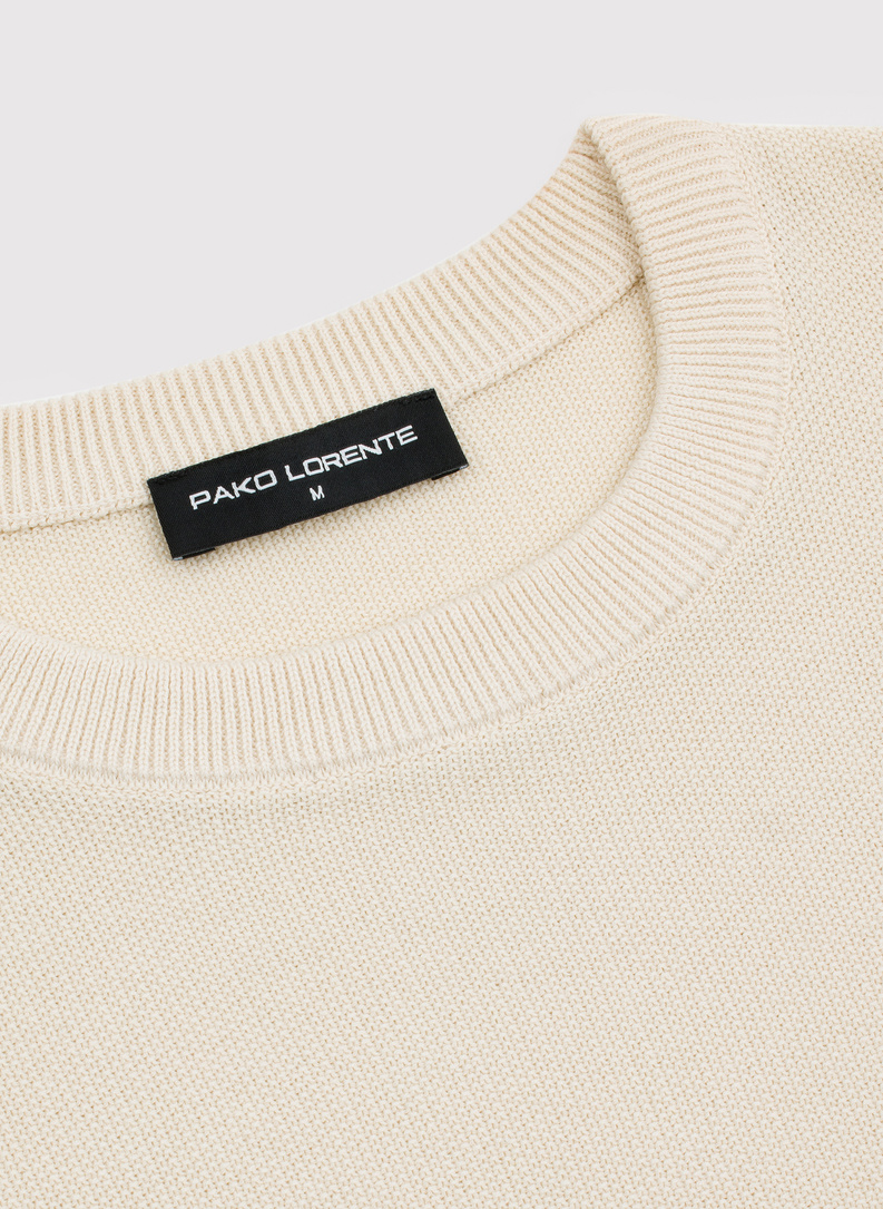 Beżowy sweter męski o-neck