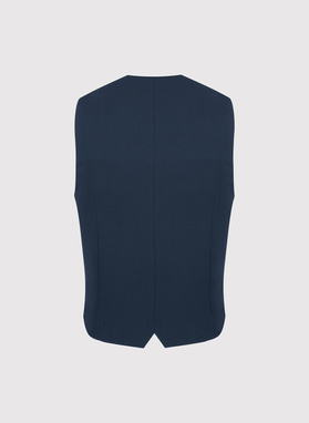 Granatowa dwurzędowa kamizelka męska 