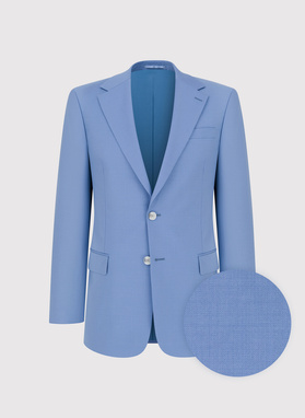 Niebieski wełniany garnitur męski