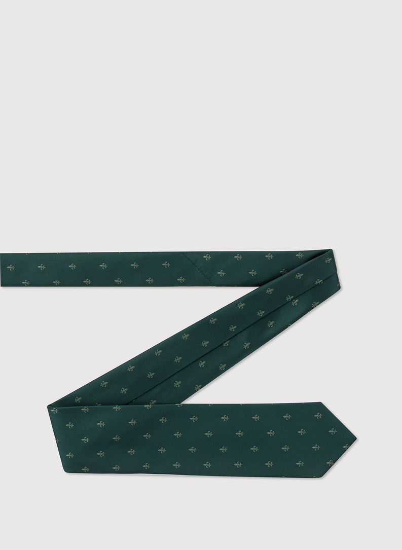Zielony krawat męski w mikrowzór