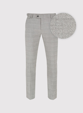 Szare spodnie garniturowe w kartkę