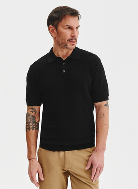 Czarne polo swetrowe - P25SF-TX-011-C-0 - Pako Lorente