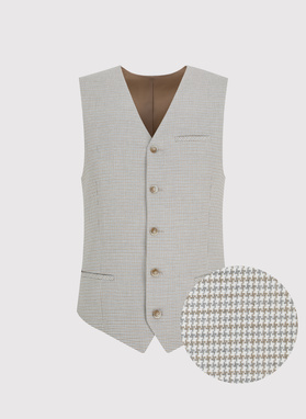 Jednorzędowa kamizelka męska w drobną kratę