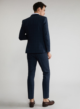 Granatowe spodnie garniturowe P22SF-6G-024-G-S