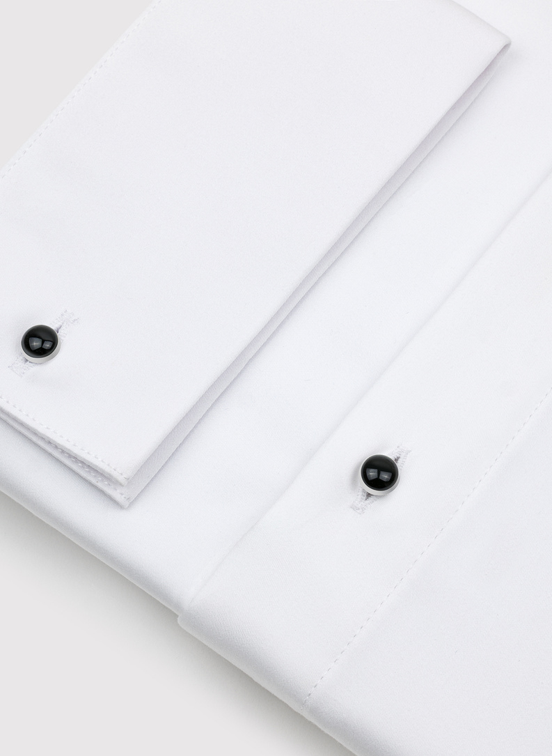 Biała smokingowa koszula męska