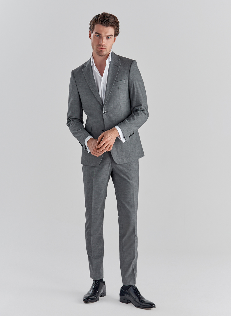 Szare spodnie garniturowe P22SF-6G-007-S-S