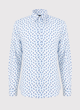 Biała koszula męska w kwiaty