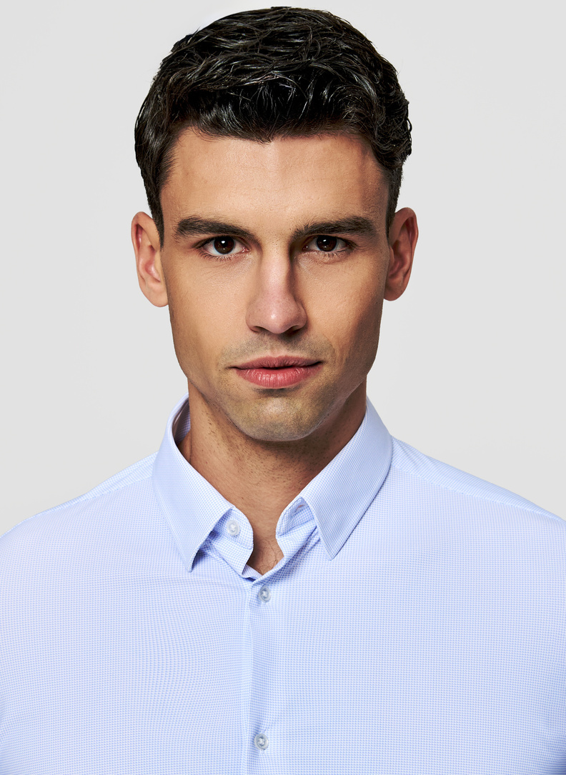 Dzianinowa koszula męska w pepitkę