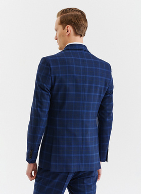 Kraciasta marynarka garniturowa z wełną