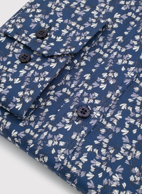 Granatowa koszula męska w kwiaty