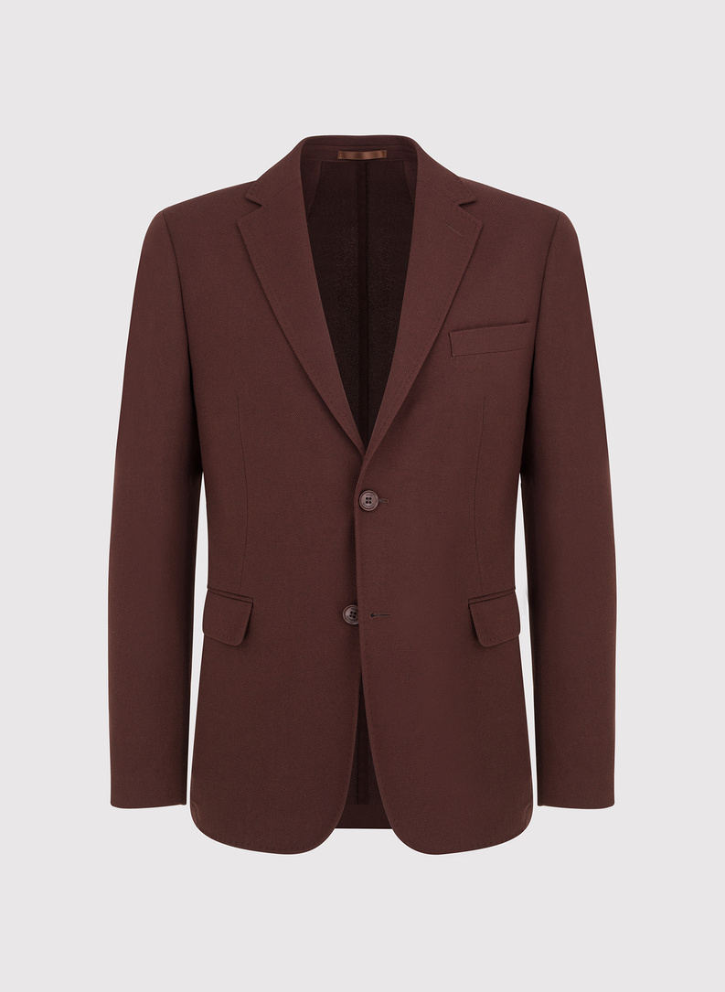 Brązowa gładka marynarka męska