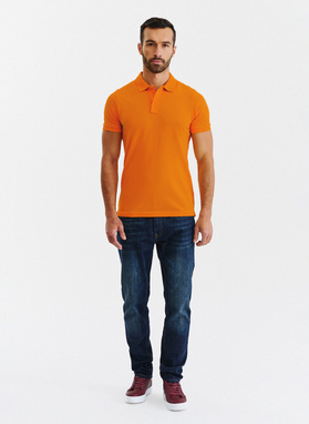 Gładki T-shirt polo w kolorze pomarańczowym