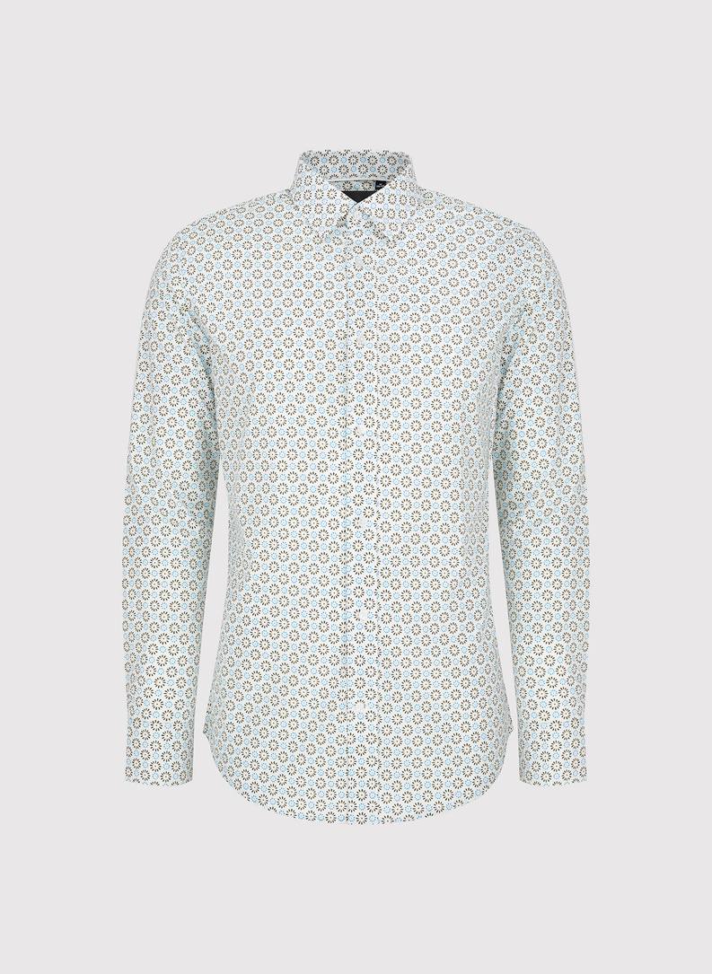 Biała koszula mikrowzór