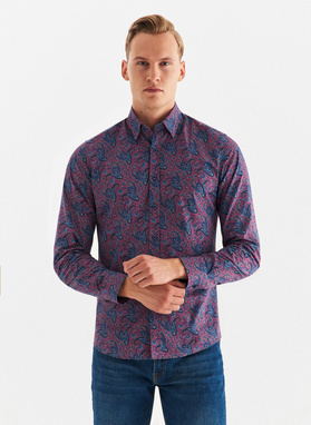 Fioletowa koszula we wzór paisley