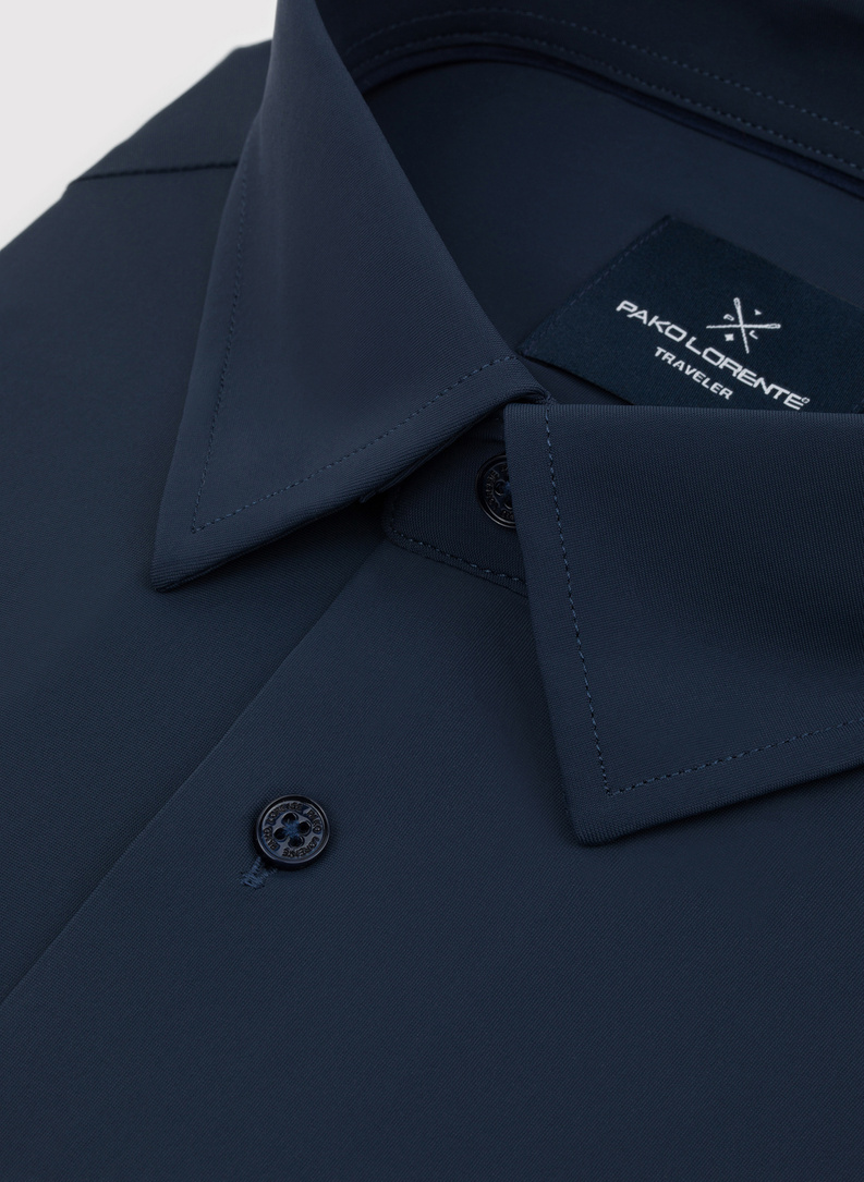 Gładka koszula męska w kolorze granatowym