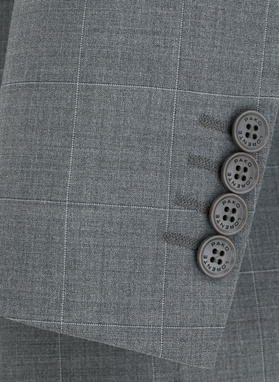 Dwuczęściowy garnitur męski w drobną kratę