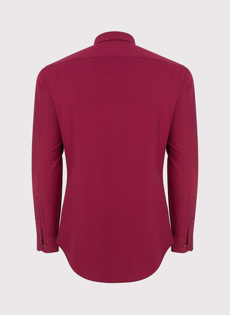 Burgundowa koszula męska długi rękaw